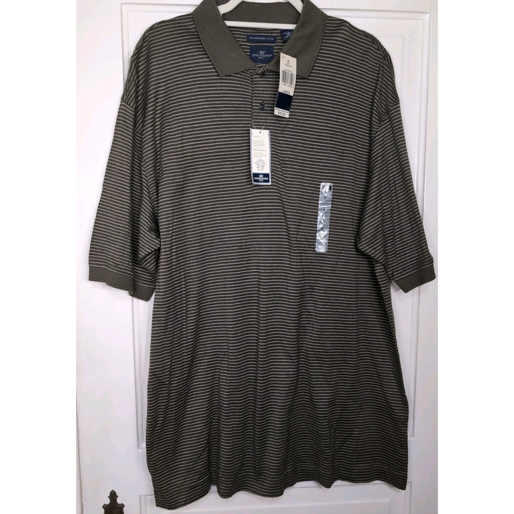 VTG Dockers Golf Short Sleeve Mercerized Cotton Polo Outdoor Men's L(1263)